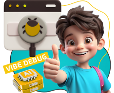 Тестирование & Vibe Debug. Охотники за багами - КИБЕРшкола программирования для детей, компьютерные курсы для школьников, начинающих и подростков - KIBERone г. Некрасовка